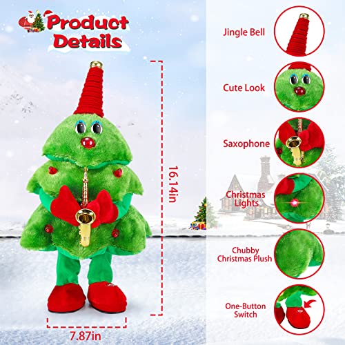 Singing Dancing Christmas Tree Plush Toy with Lights & 8 Music Carols O65350
