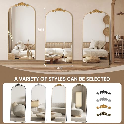 Arched Full Length Mirror 71"x28" Bronze Y689511