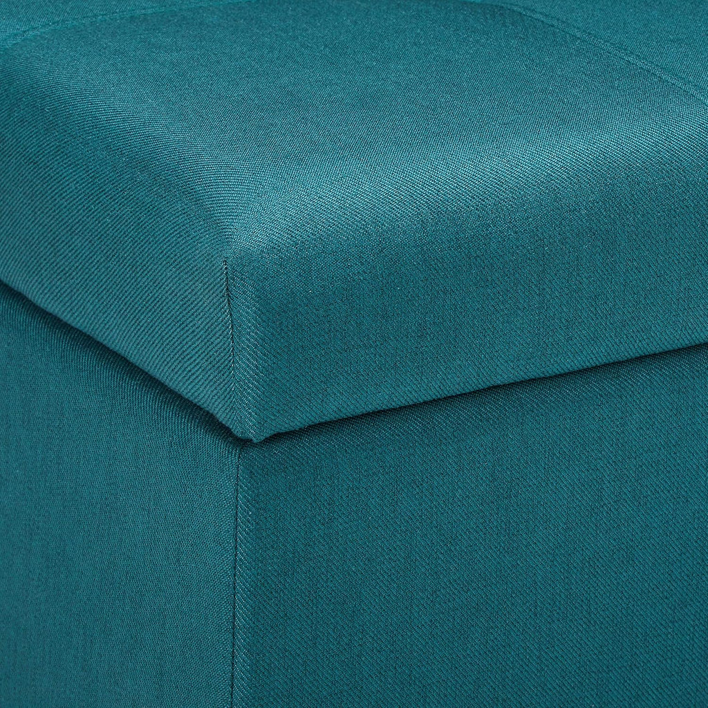 Dark Teal Fabric Storage Ottoman T43242
