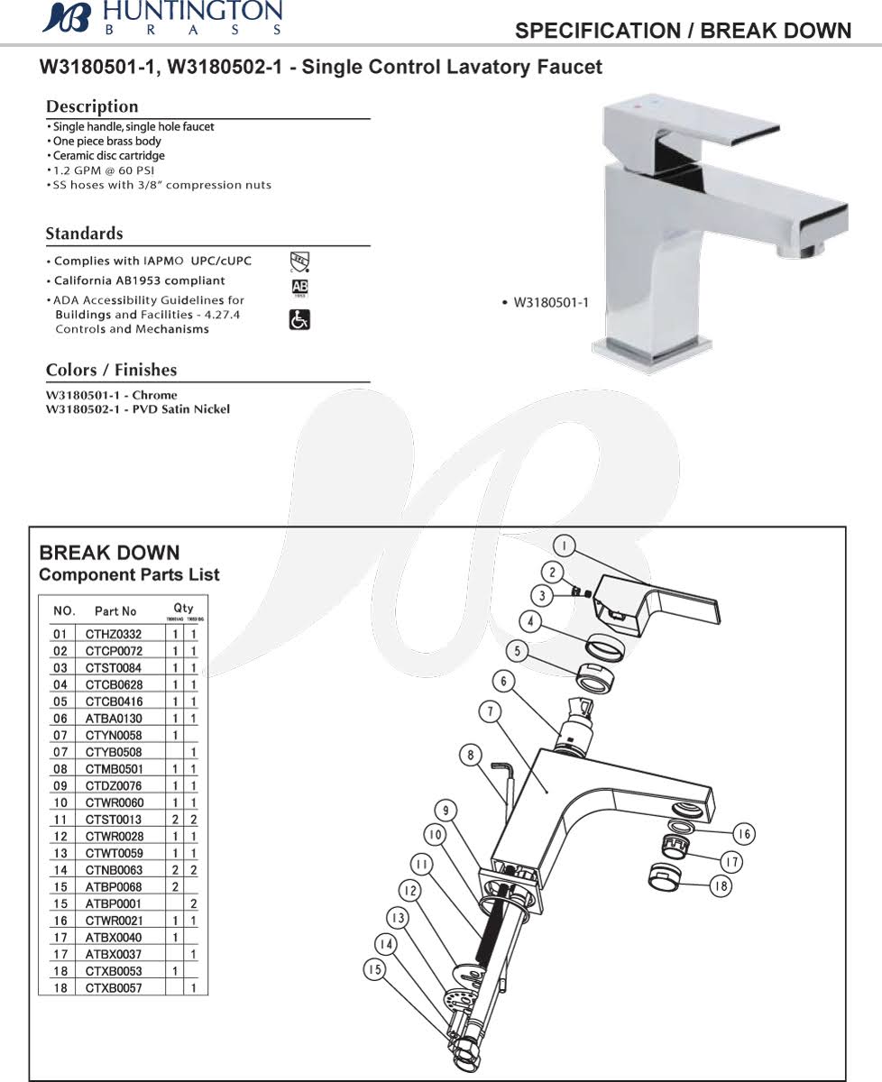 Single Hole Lavatory Faucet I10286