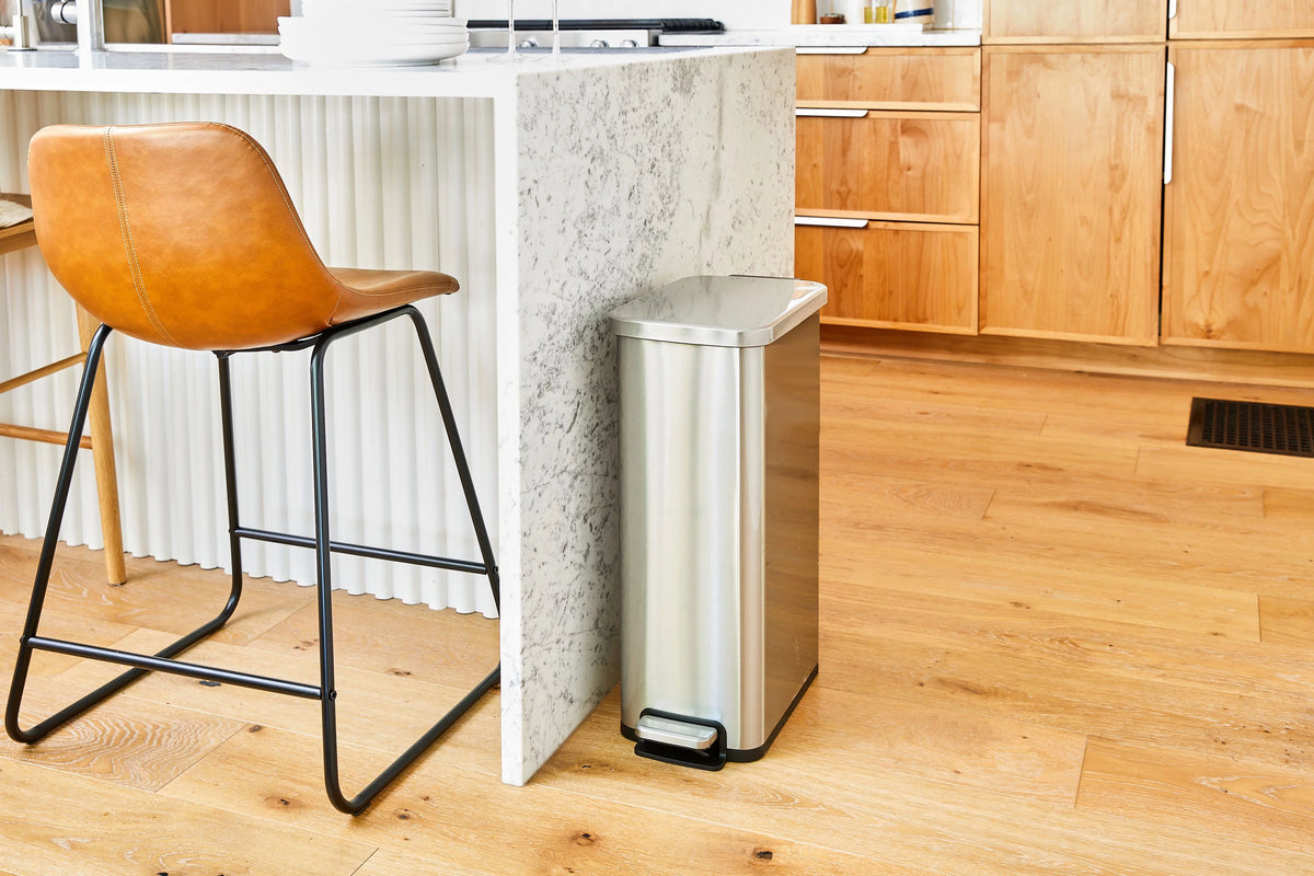 7.9 Gallon Stainless Steel Slim Step Trash Can I797834