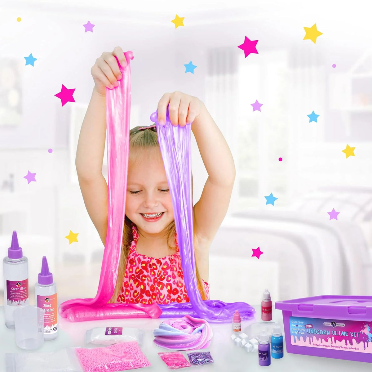 Mini Unicorn Slime Kit with Clay, Foam, Jelly Cube Slime O671290