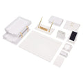14 Pcs White Leather Desk Organizer Set K69311