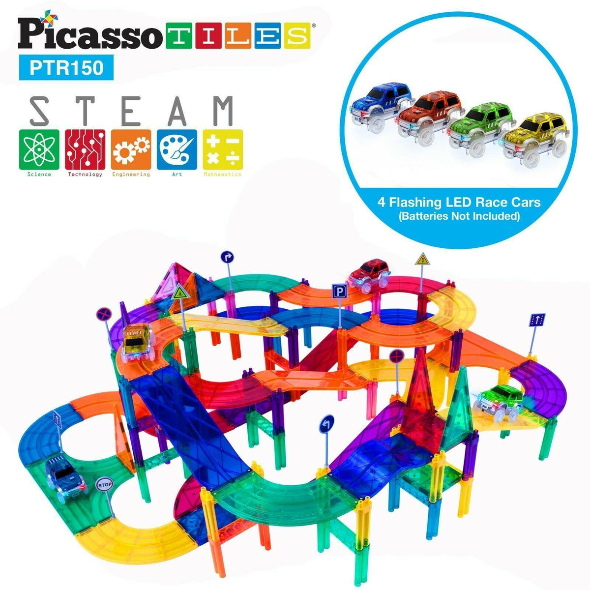 Magnetic Building Block Race Track 150 Piece Set V9227