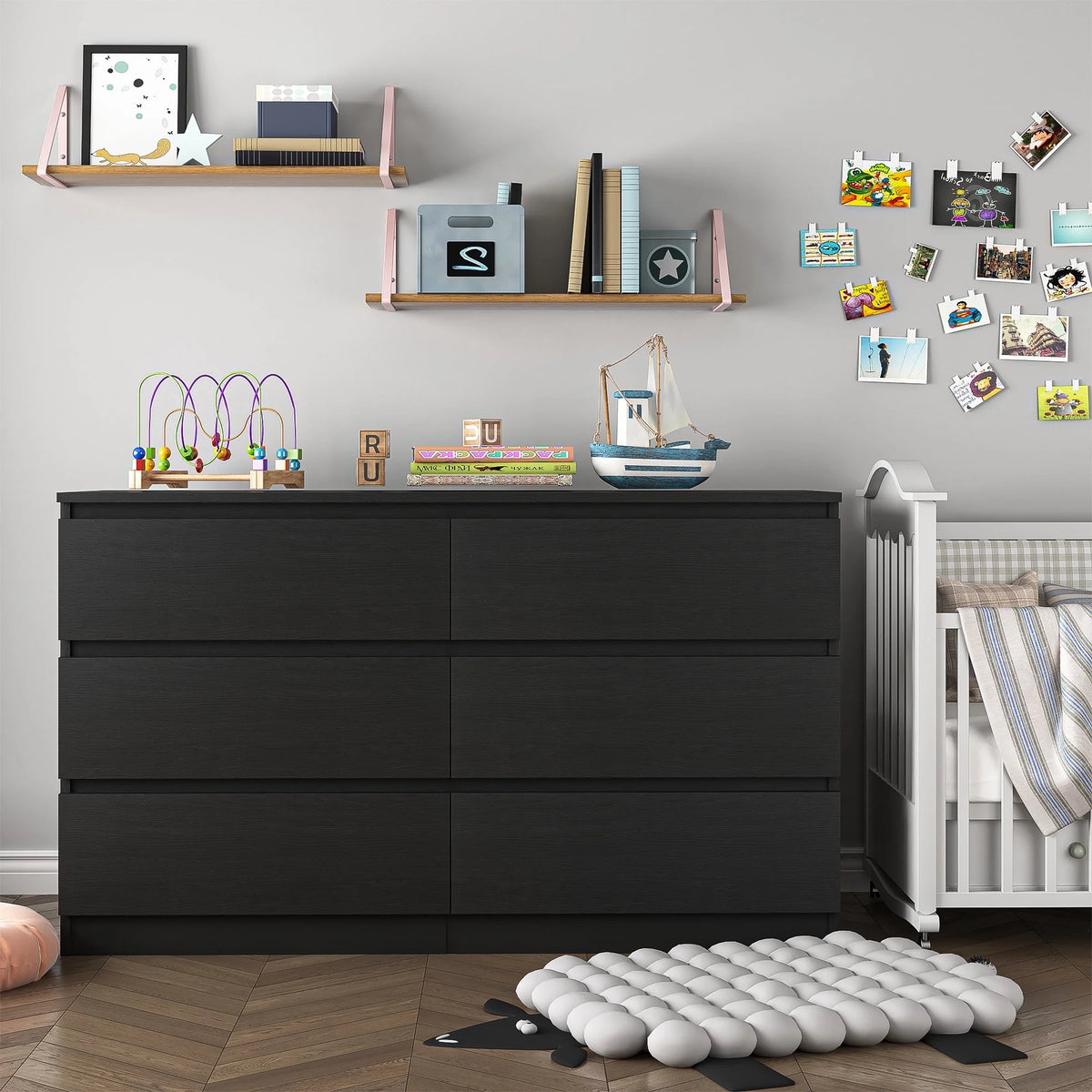 White 6 Drawer Dresser J785930