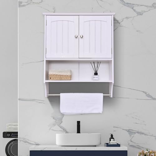 Bathroom Wall Cabinet with Towel Bar Storage Cabinet E942