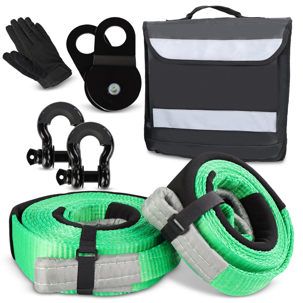 35,000lbs Recovery Tow Strap Kit with Snatch Block C2255