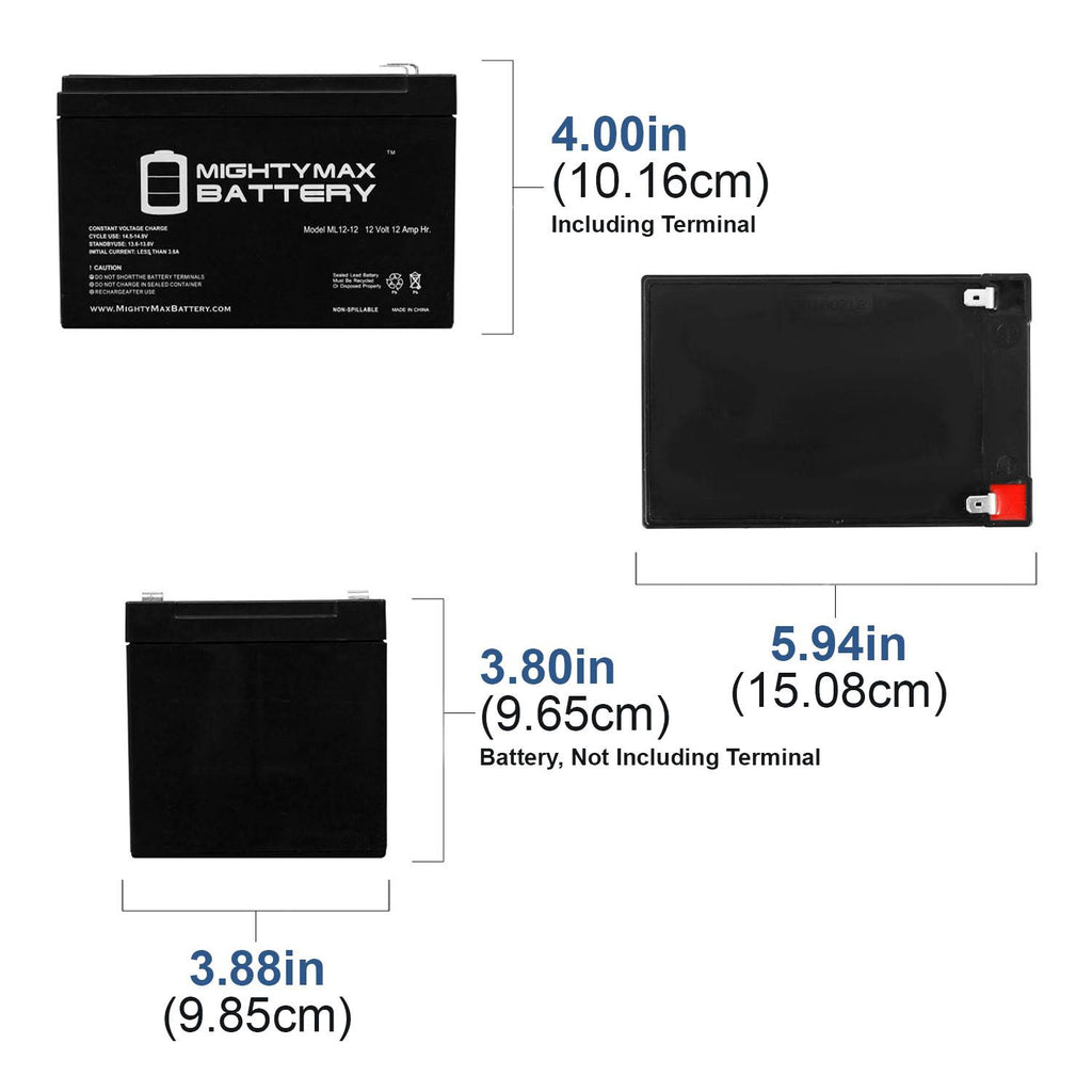 12V 12Ah SLA Battery 3 Pack V6928