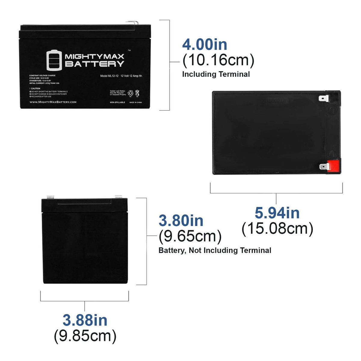 12V 12Ah SLA Battery 3 Pack V6928