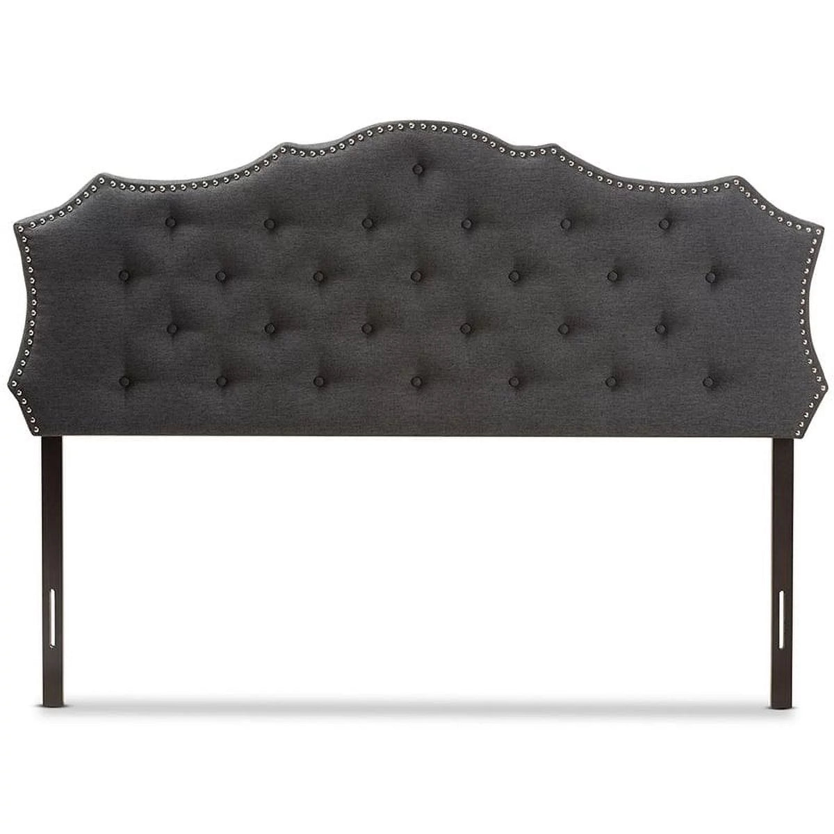 Gray Tufted Fabric King Panel Headboard V184