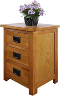 Oak Nightstand with Drawer, 3 Drawers Cabinet Board Nightstands L47228