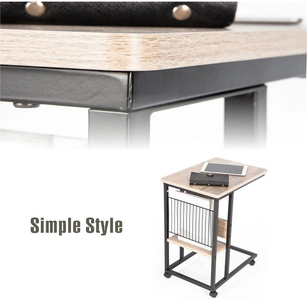 Modern Wood End C Table with Magazine Holder H531796