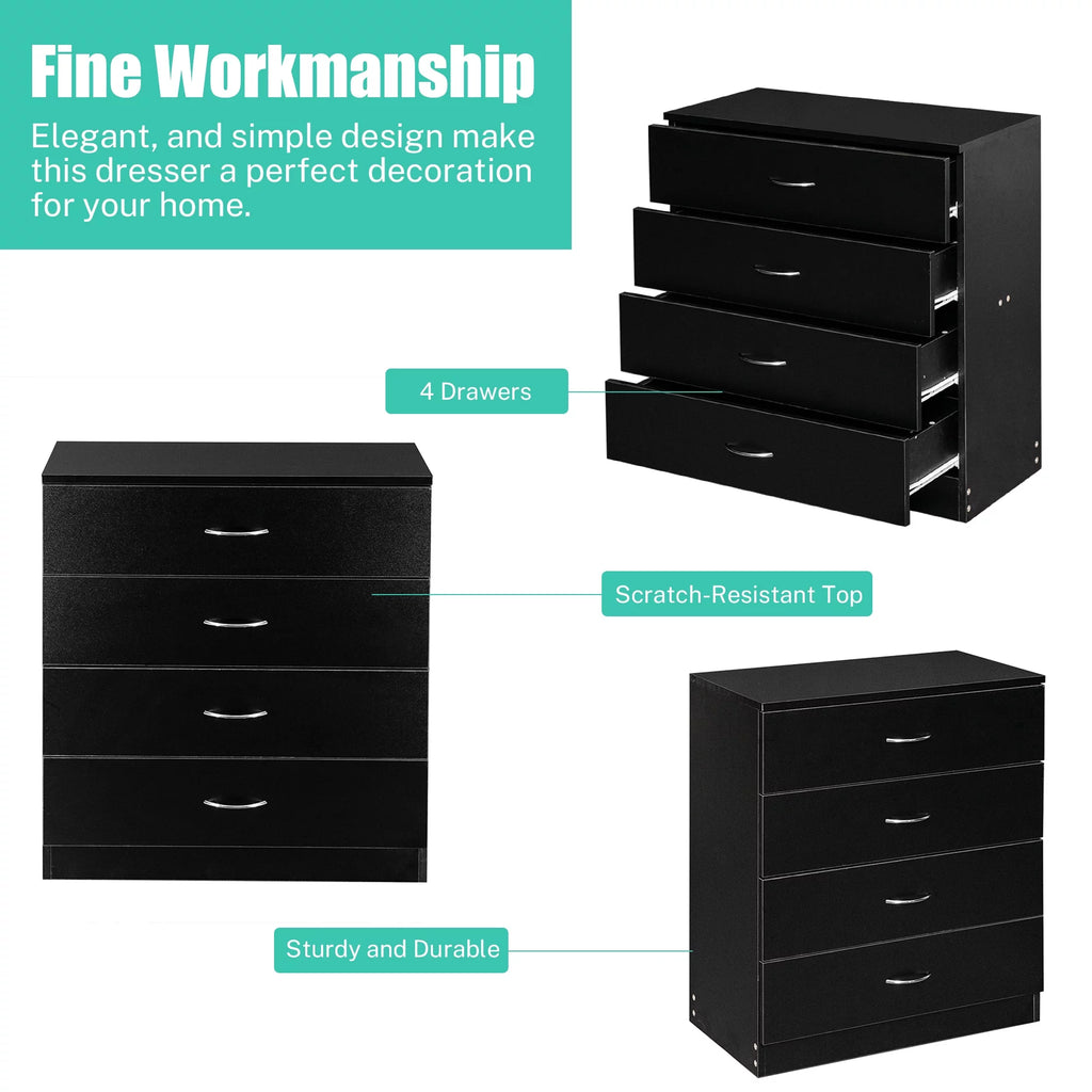 White 3 Drawer Wood Dresser A668387