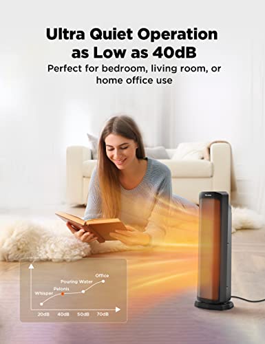 23” Oscillating Ceramic Tower Space Heater with Remote & Thermostat X91303