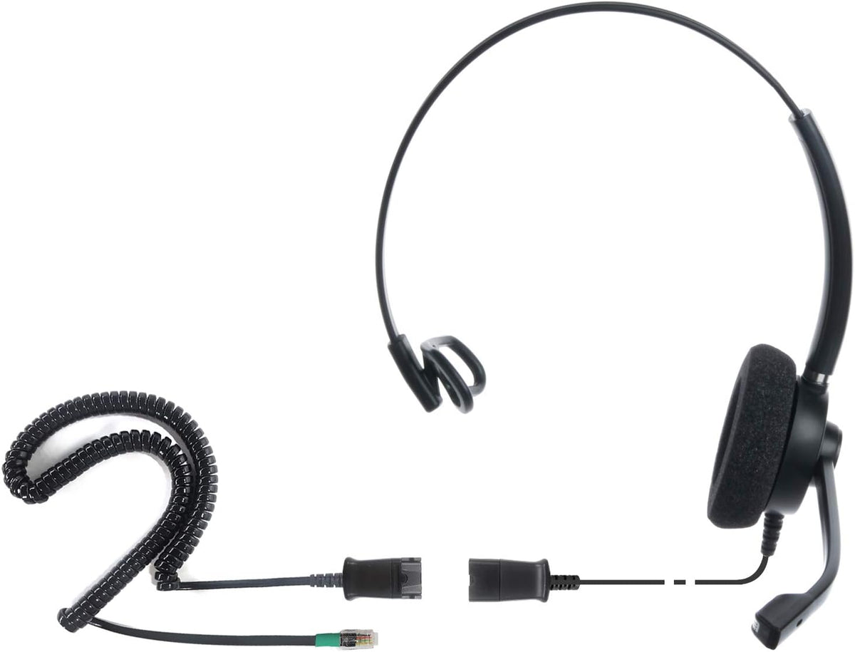 Professional Monaural Noise Cancelling Corded Headset Pack of 2 G1165