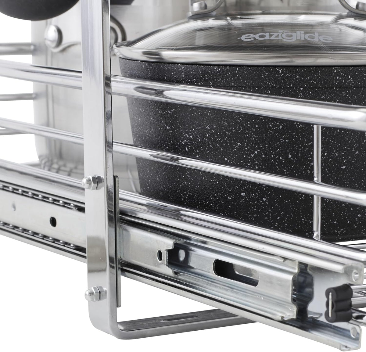 Chrome 2-Tier Sliding Cabinet Organizer V796