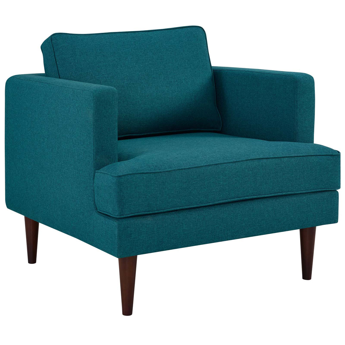 Teal Upholstered Fabric Sofa and Armchair Set Q669865
