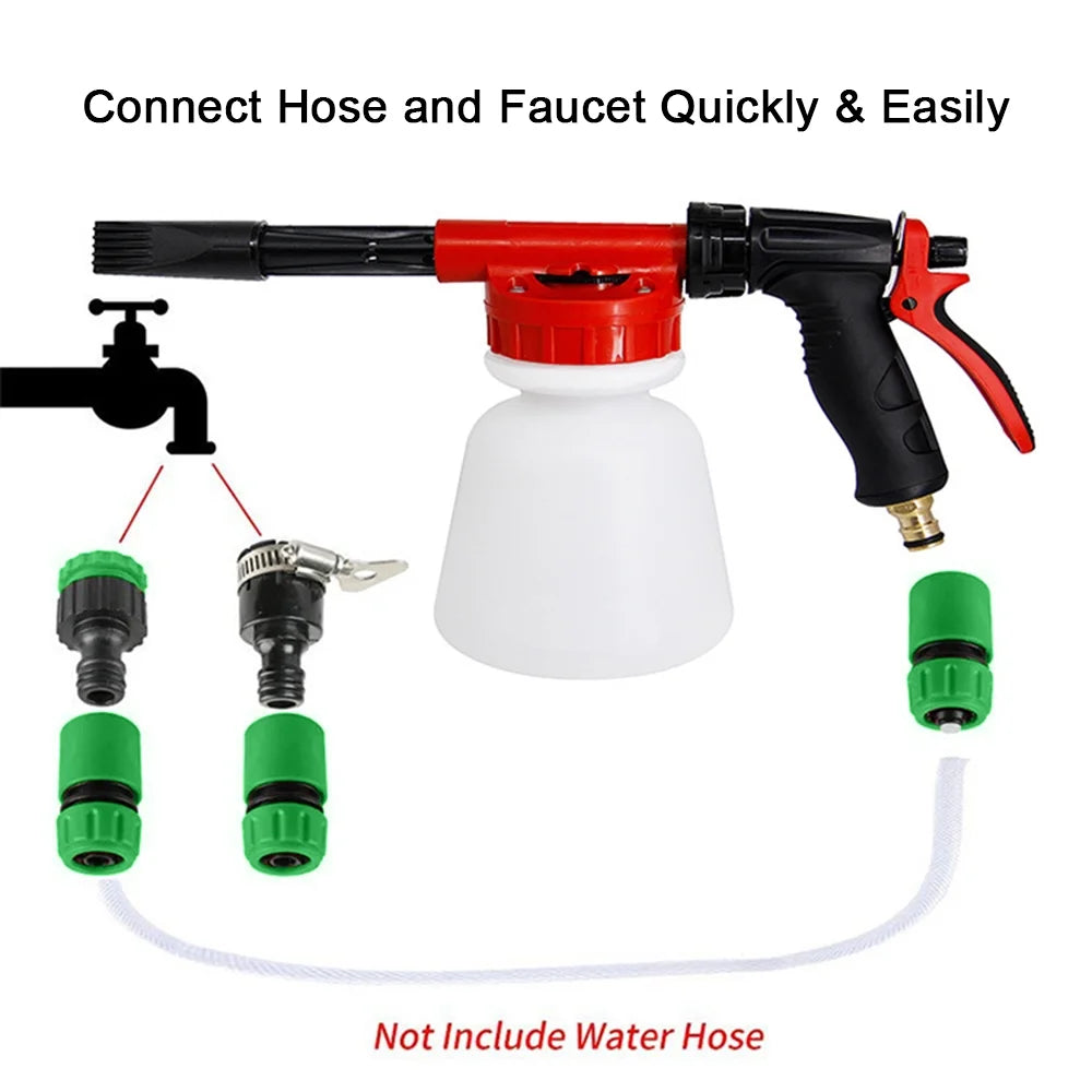 Foam Sprayer Nozzle Kit with 1 Liter Bottle Universal Connectors E78806
