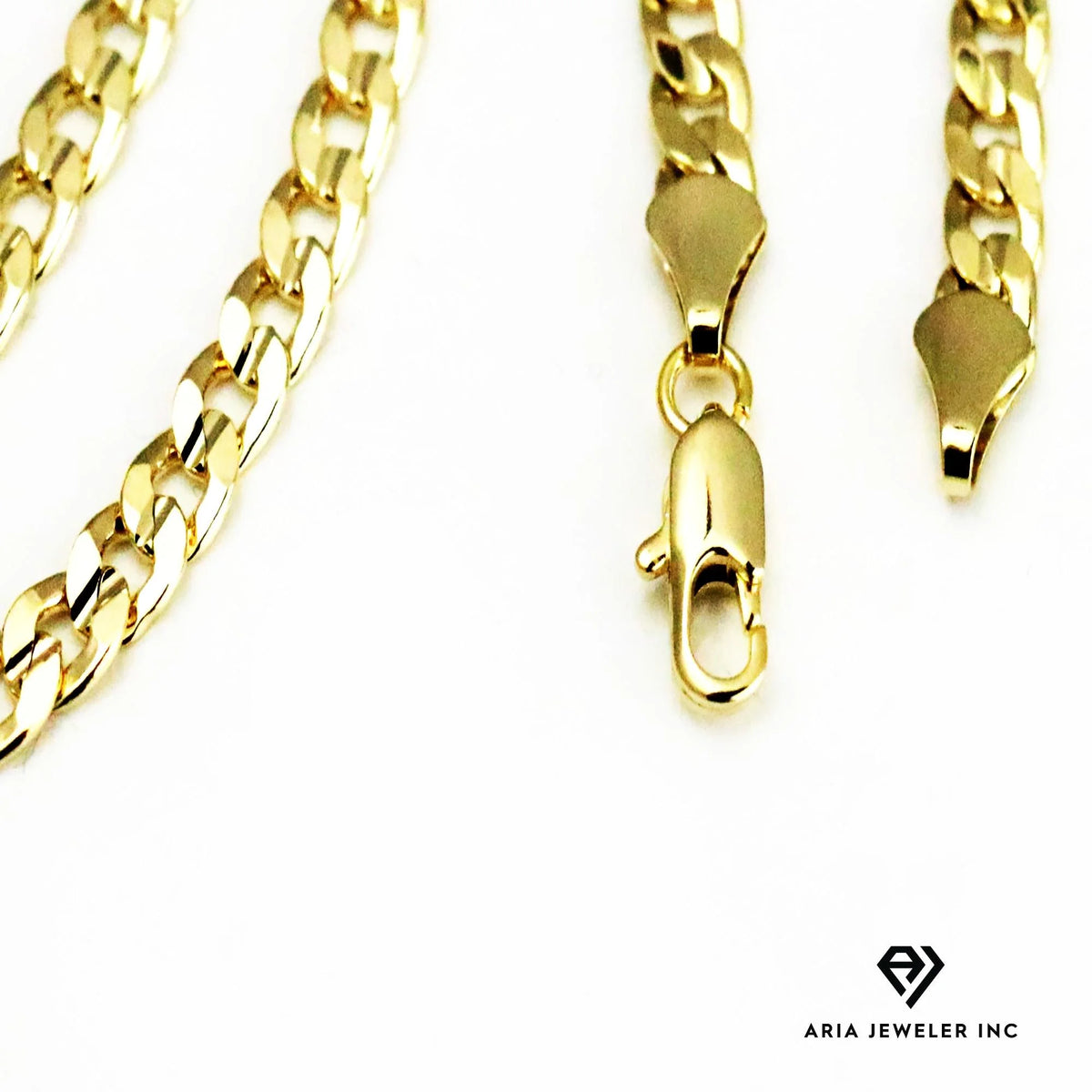 14k Bonded Gold Necklace with Rose Cross Pendant, 14K Cuban Chain Necklace G8677