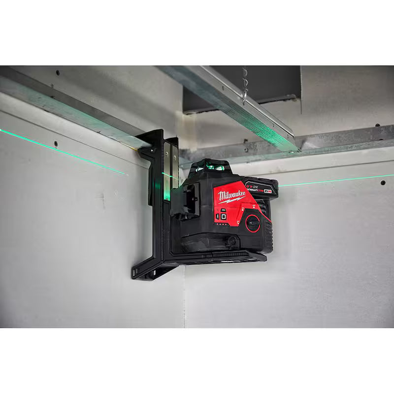 12-Volt Cordless Green 3-Plane Laser Level Kit with Laser Detector B34369