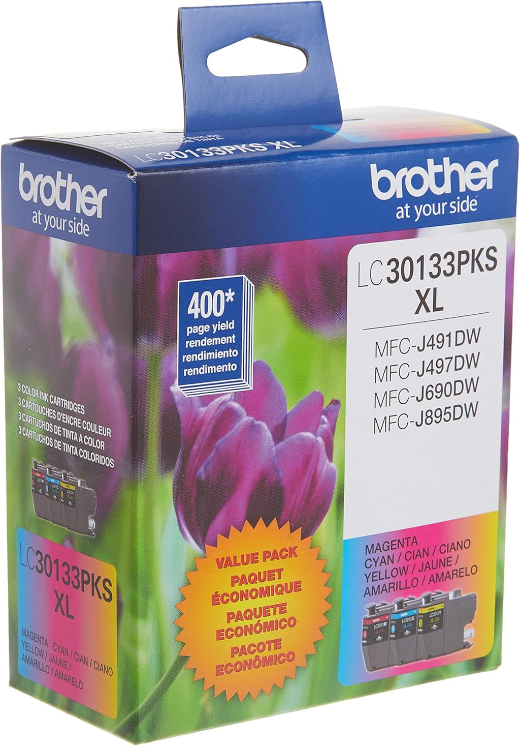 3-Pack High Yield Color Ink Cartridges, Magenta and Yellow, LC3013 Ink Yellow D26839