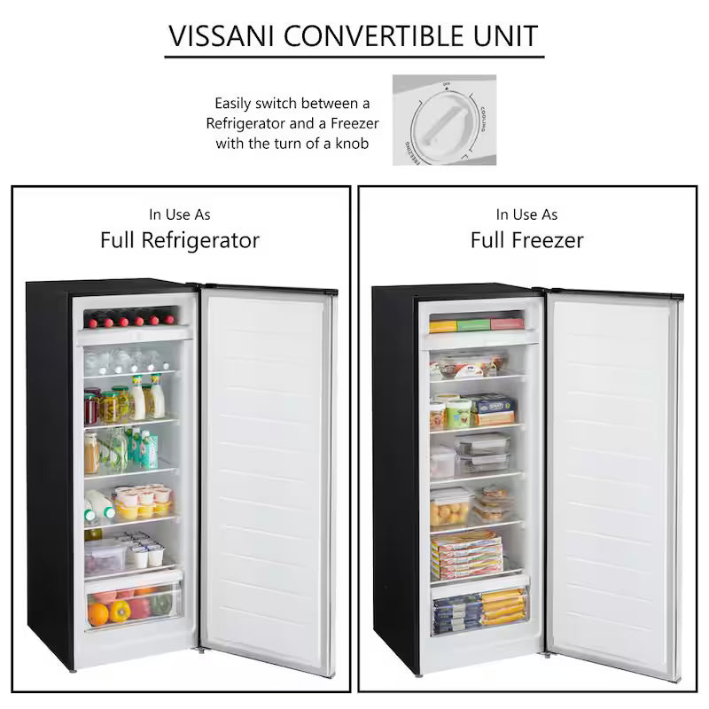 7 cu. ft. Convertible Upright Freezer/Refrigerator in Stainless Steel B8882