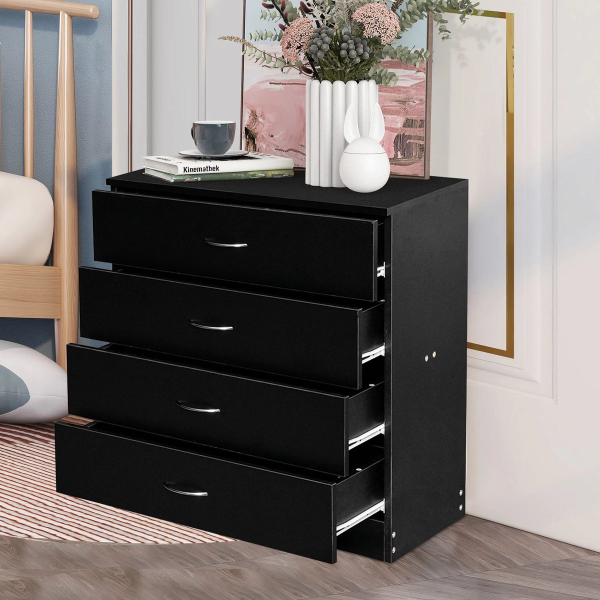 White 3 Drawer Wood Dresser A668387