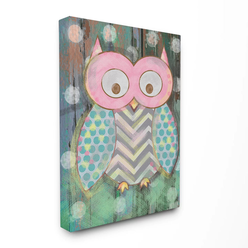 Distressed Woodland Owl Wall Art 24x30 S4344
