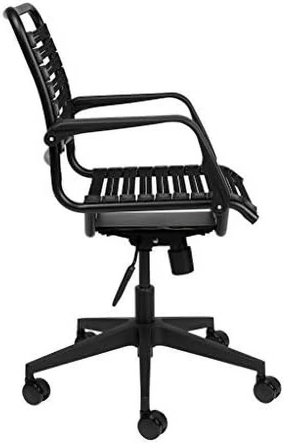 Black Adjustable Rolling Office Chair with Bungie Straps A4196