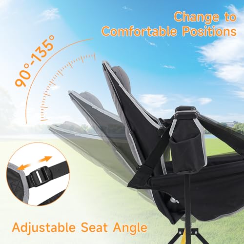 Black Oversized Hammock Camping Chair with Cup Holder E588