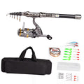 Telescopic Spinning Fishing Rod and Reel Combo Kit with Carrier Bag R47296