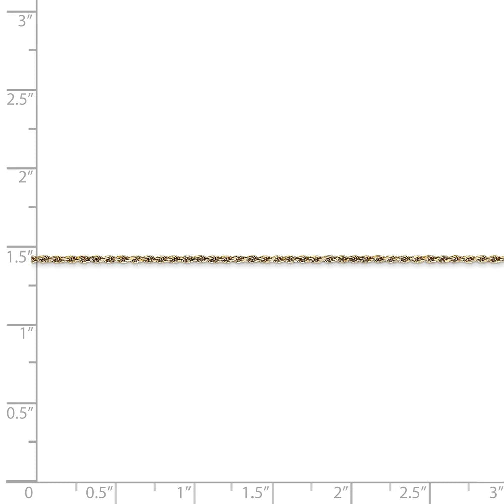 14kt Yellow Gold Diamond Cut Rope Chain 16 inch Lobster Clasp D881