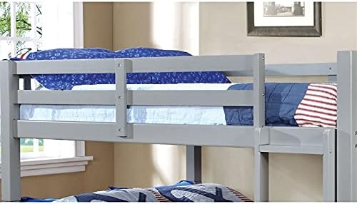 Twin Over Twin Wood Bunk Bed in Gray U85087
