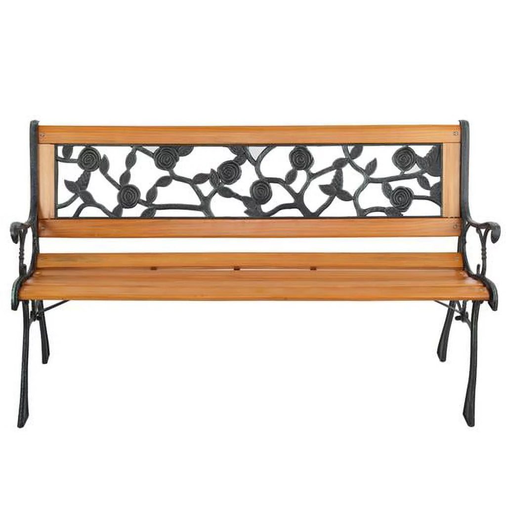 49" Hardwood Cast Iron Garden Bench L47065
