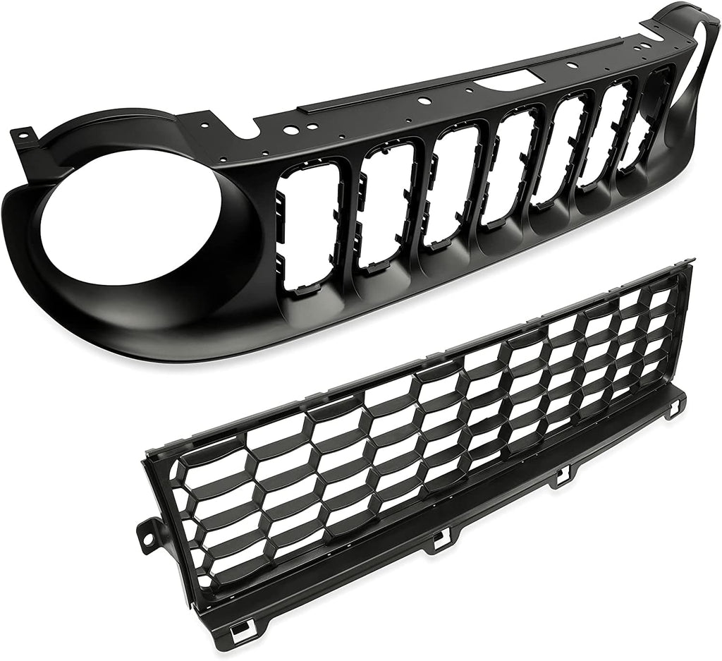 Black 2pcs Front Grille and Lower Grille P405127