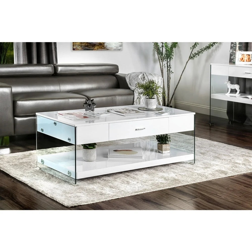 Glass 1-Shelf Coffee Table S1801