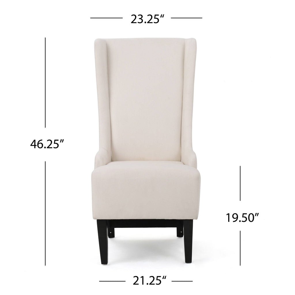 Beige High-Back Fabric Dining Chair C5028