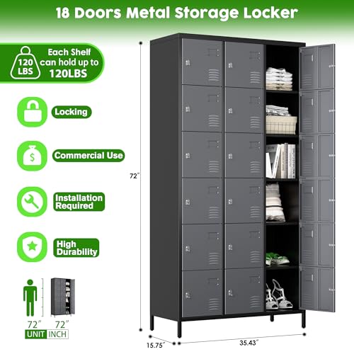 9 Doors Steel Storage Locker Cabinet, Black U798