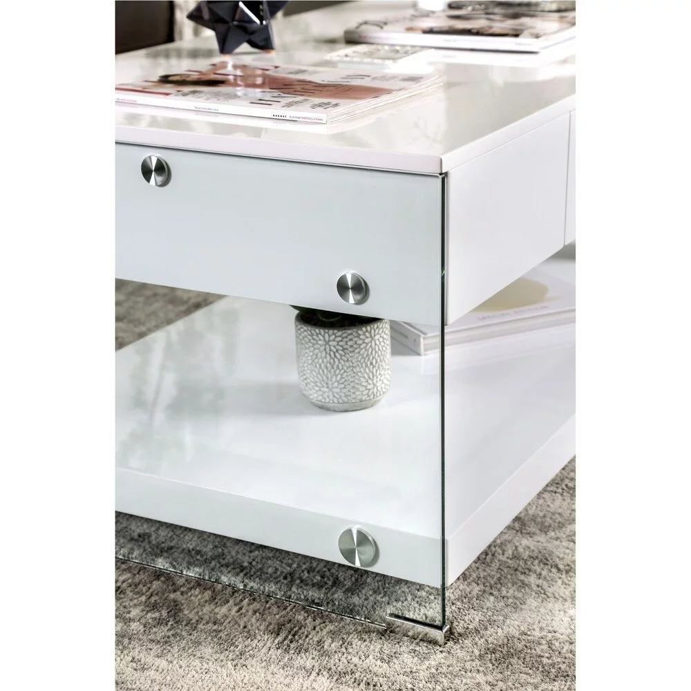 Glass 1-Shelf Coffee Table S1801