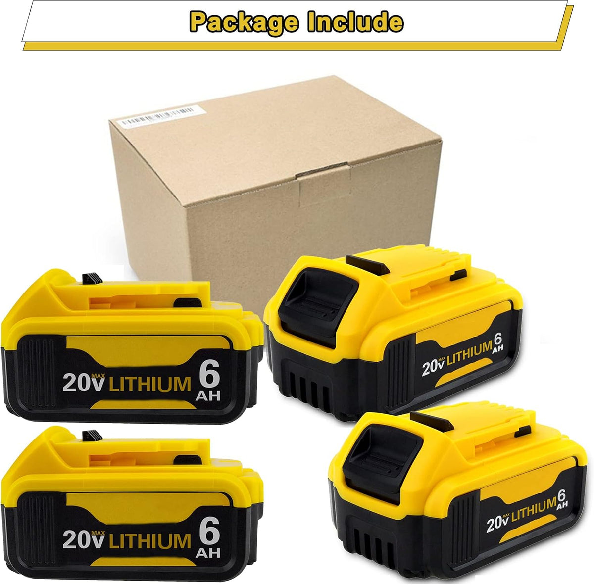 6.0Ah 20 Volt DCB206 Battery 4 Packs I869