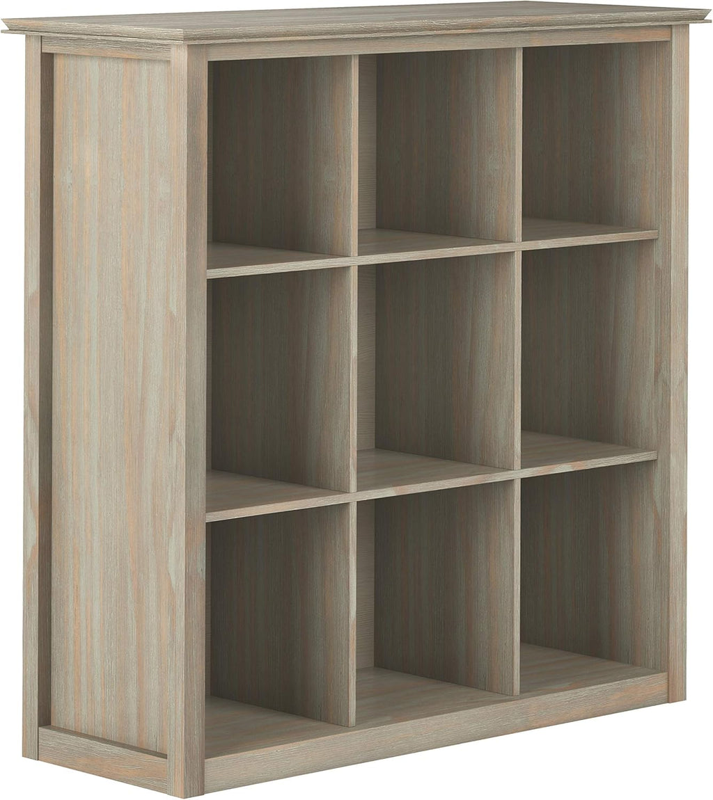 9 Cube Solid Wood Bookcase in Russet Brown P983050