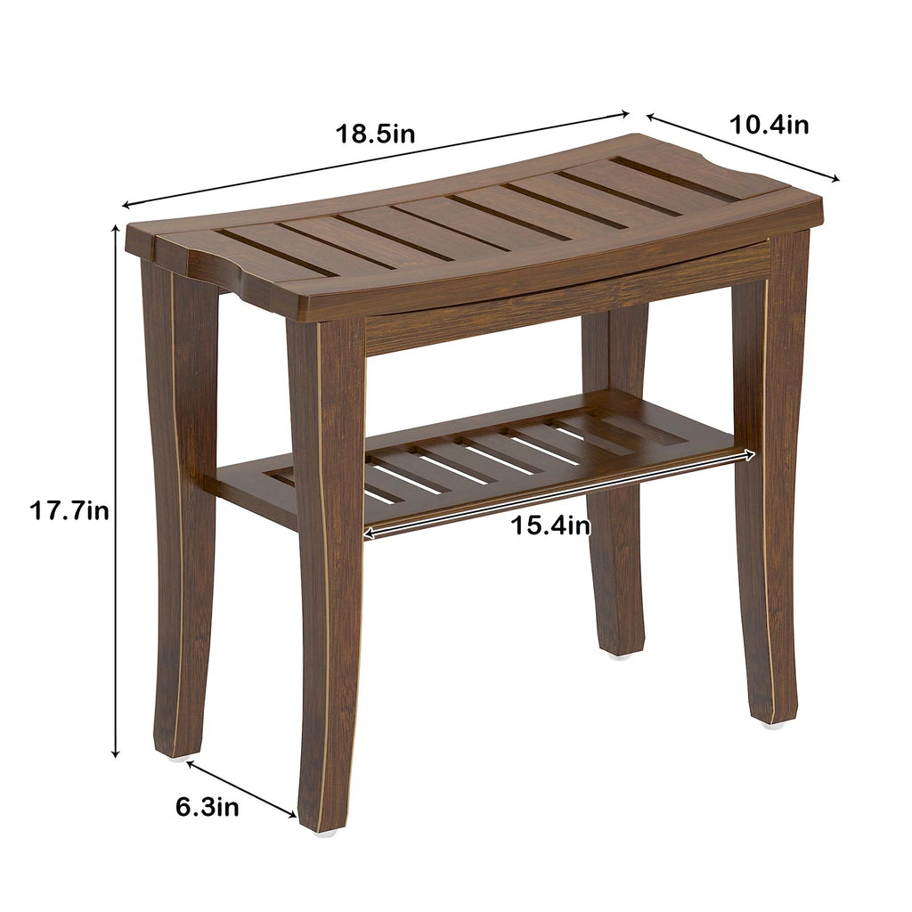 Bamboo Wood Non-Slip Shower Bench C218
