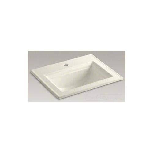 Biscuit Drop-in Bathroom Sink with Single Faucet Hole P39421