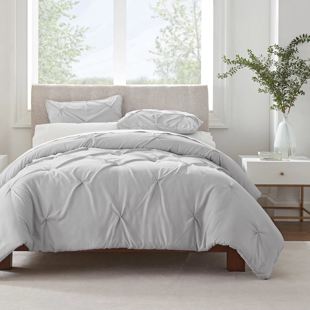 Gray King 3-Piece Pleated Duvet Set H630343