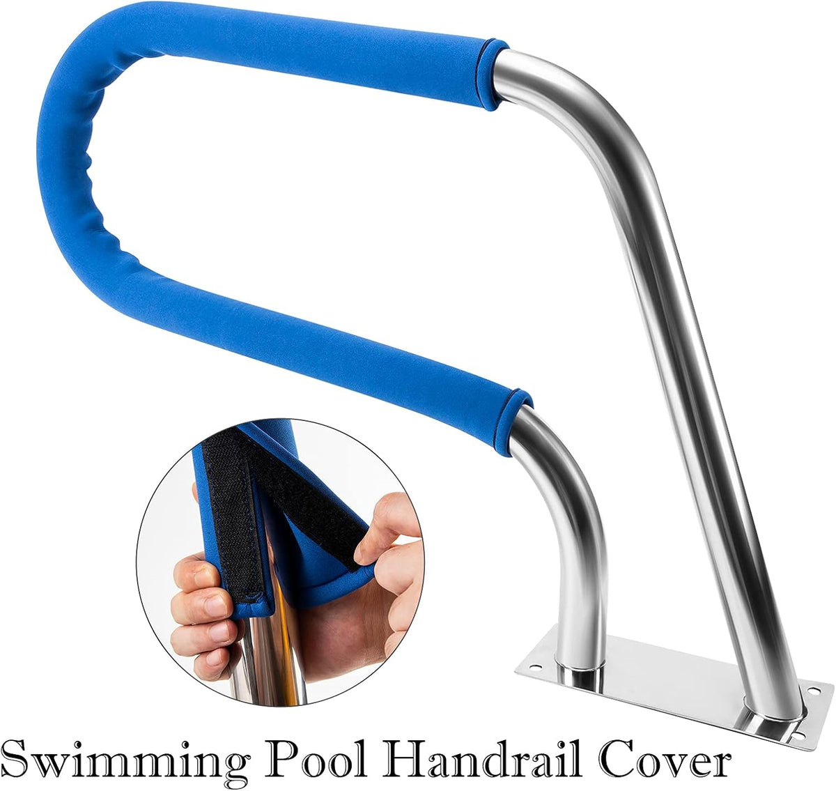 Stainless Steel Pool Hand Rail with Blue Grip Cover K4809