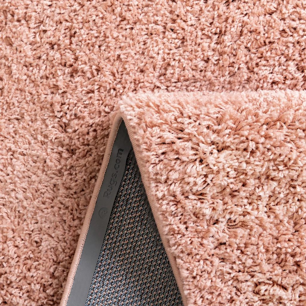 Rose Pink Solid Octagon Shag Area Rug V181