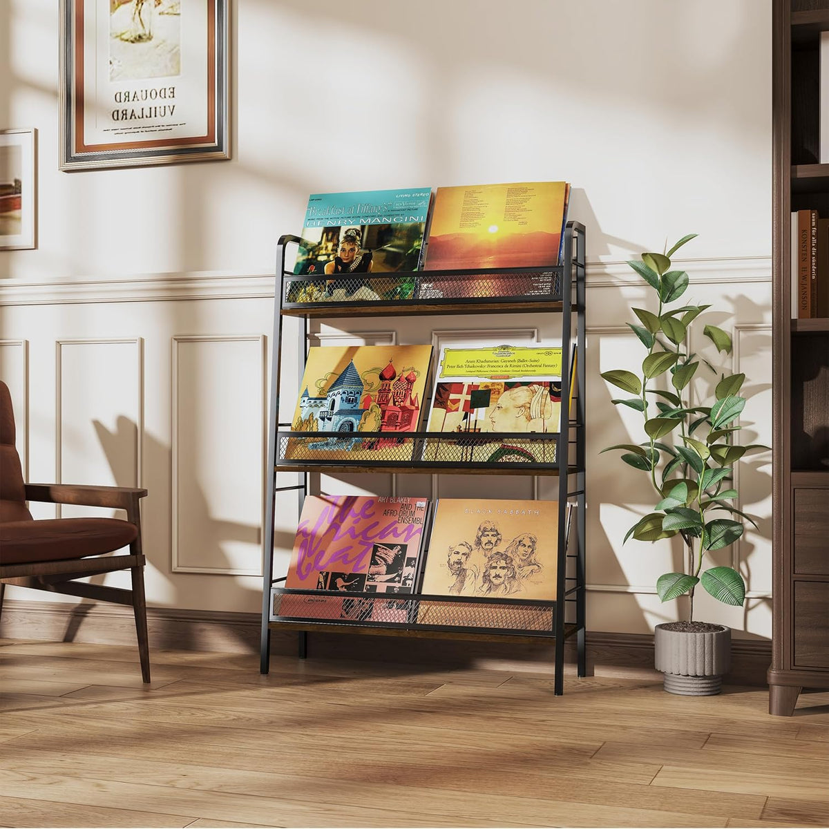3 Tiers Solid Metal LP Record Storage Rack R208