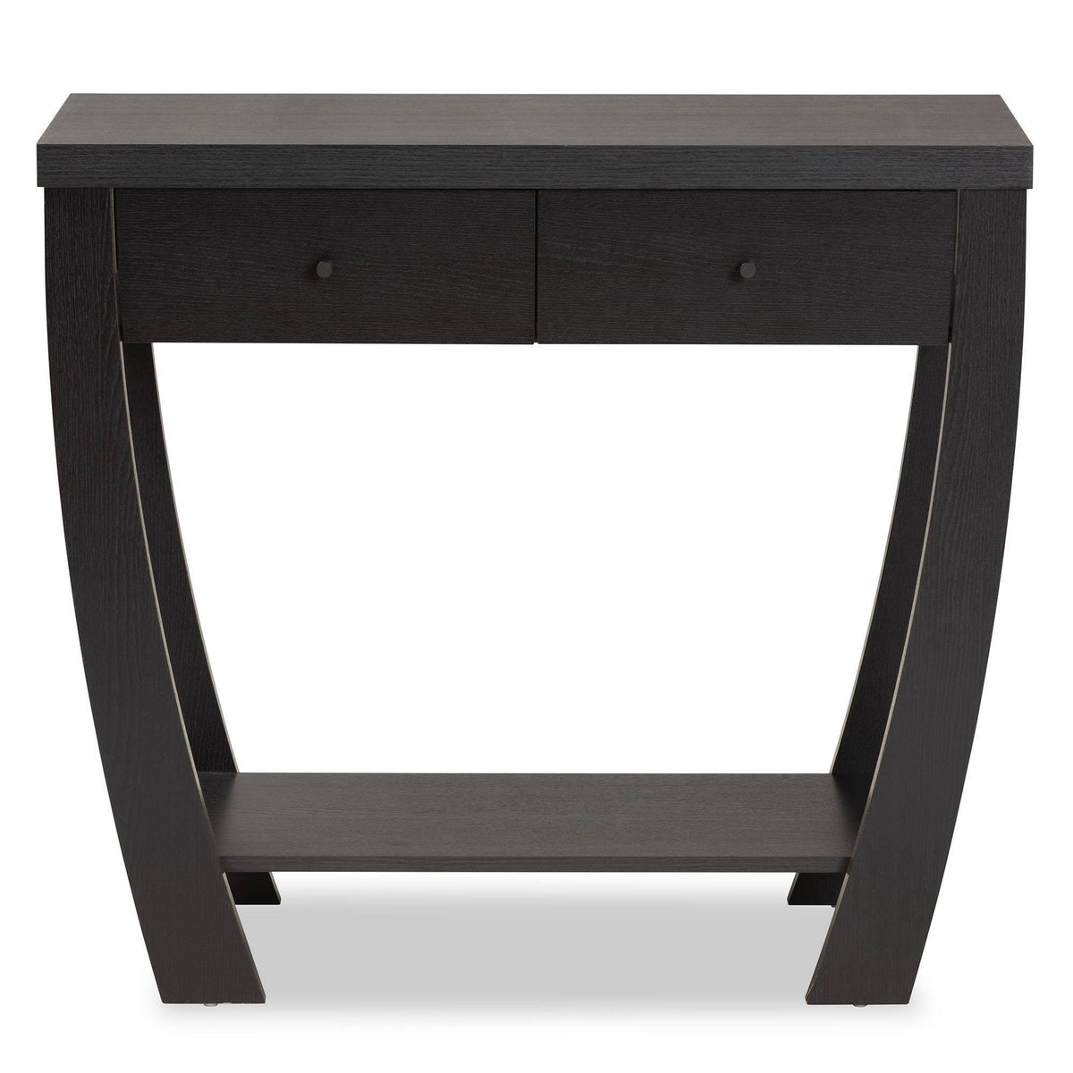 Dark Brown Wood 2-Drawer Console Table Q61288