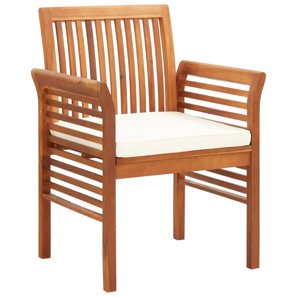 Solid Wood Acacia Patio Dining Chairs with Cushions 4 pcs J4530