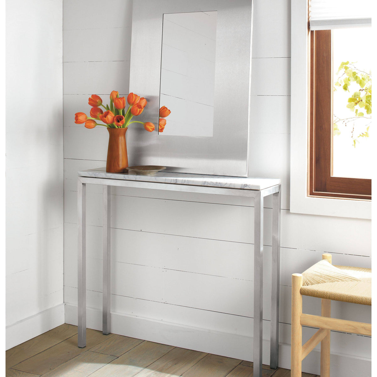 Maple Top Console Table with Gold Base A777207